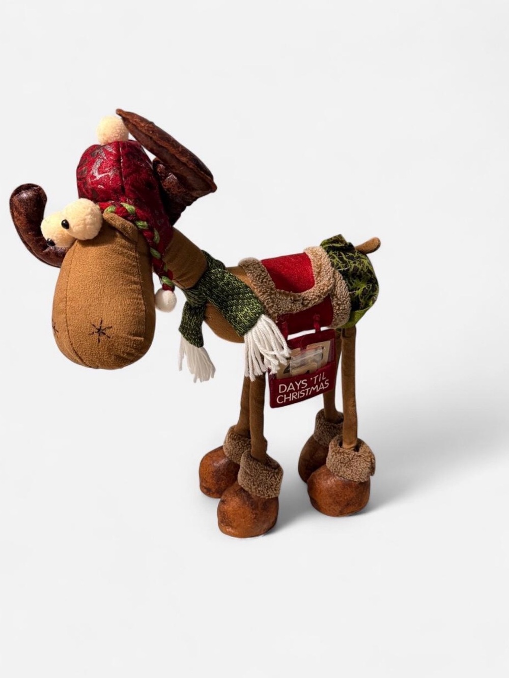 Countdown Standing 18" Reindeer Moose Christmas Lanky Legs Holiday Plush Decor - Picture 4 of 8